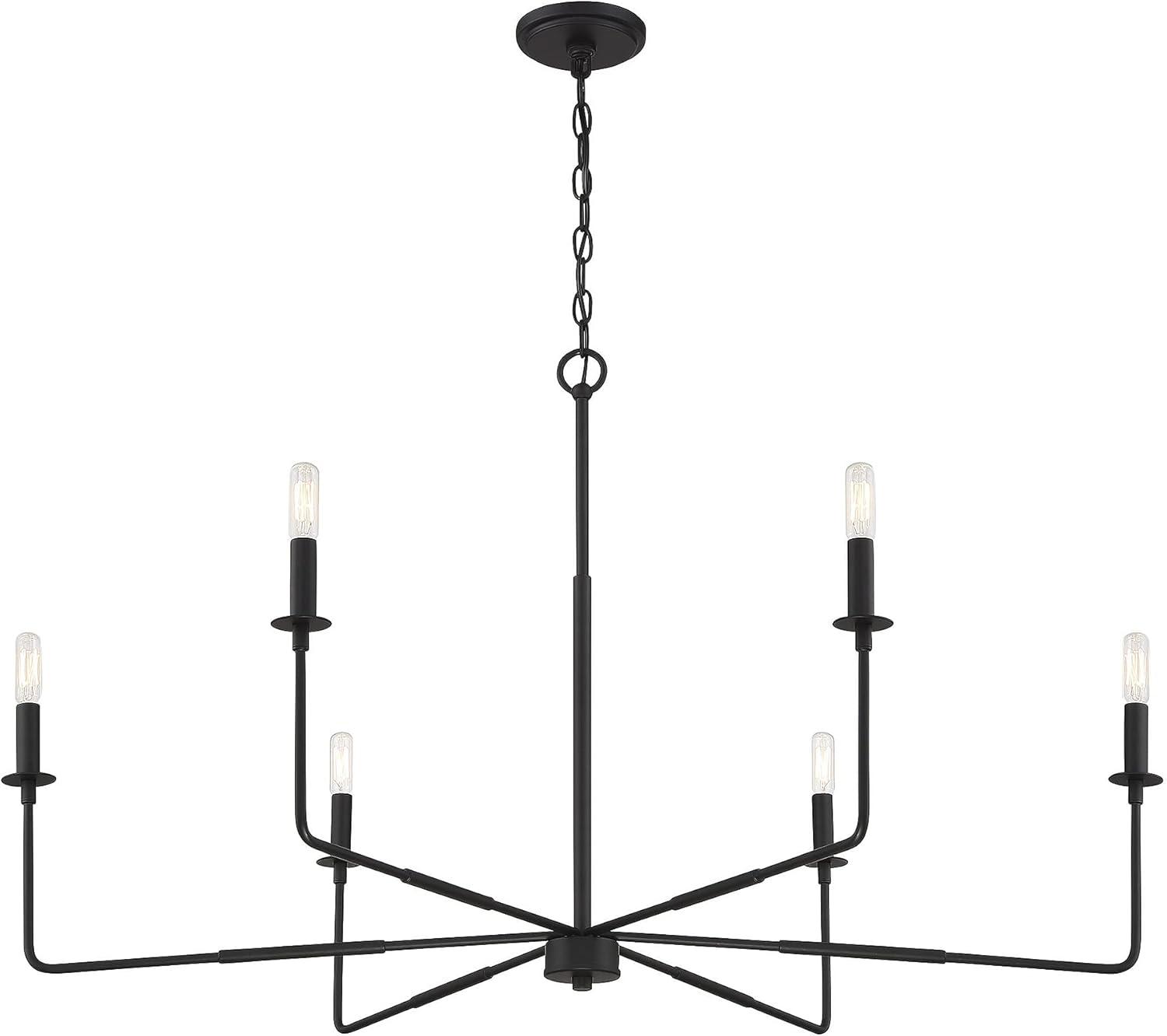 Savoy House Salerno 6 - Light Chandelier in  Matte Black