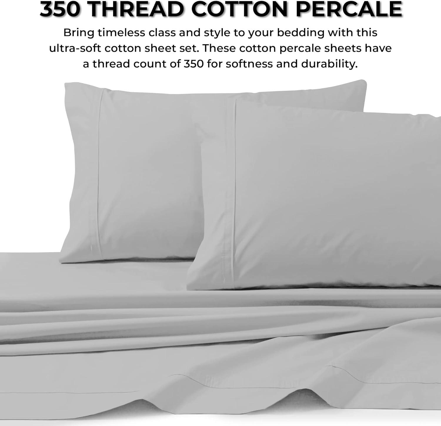 Tribeca Living 350 Thread Count Egyptian-Quality Cotton Percale Sheet Set & Reviews | Wayfair