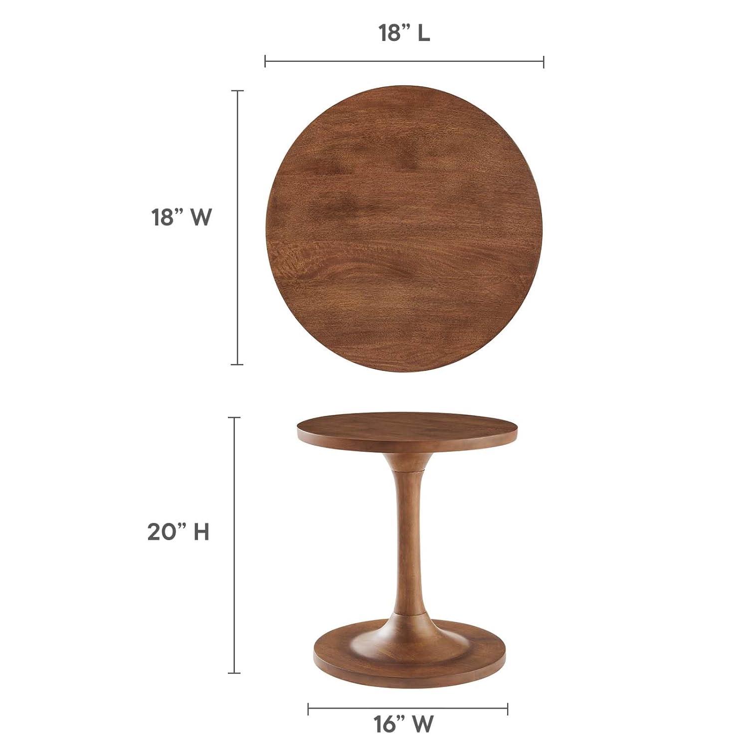 Modway Modway Lina Solid Wood Pedestal End Table