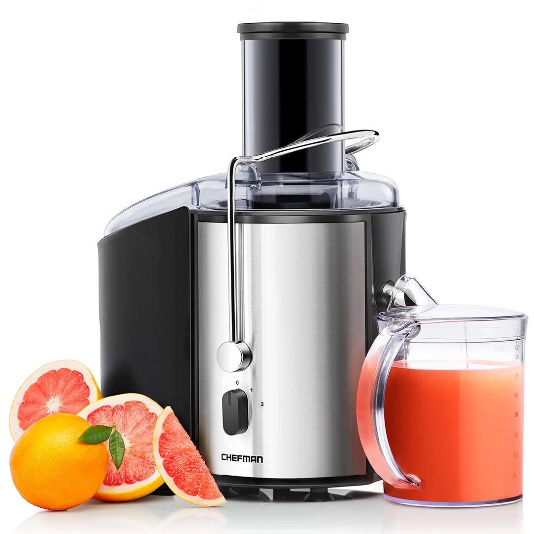 Chefman Stainless Steel Dual-Speed Electric Juicer with Extra-Wide Feeding Tube