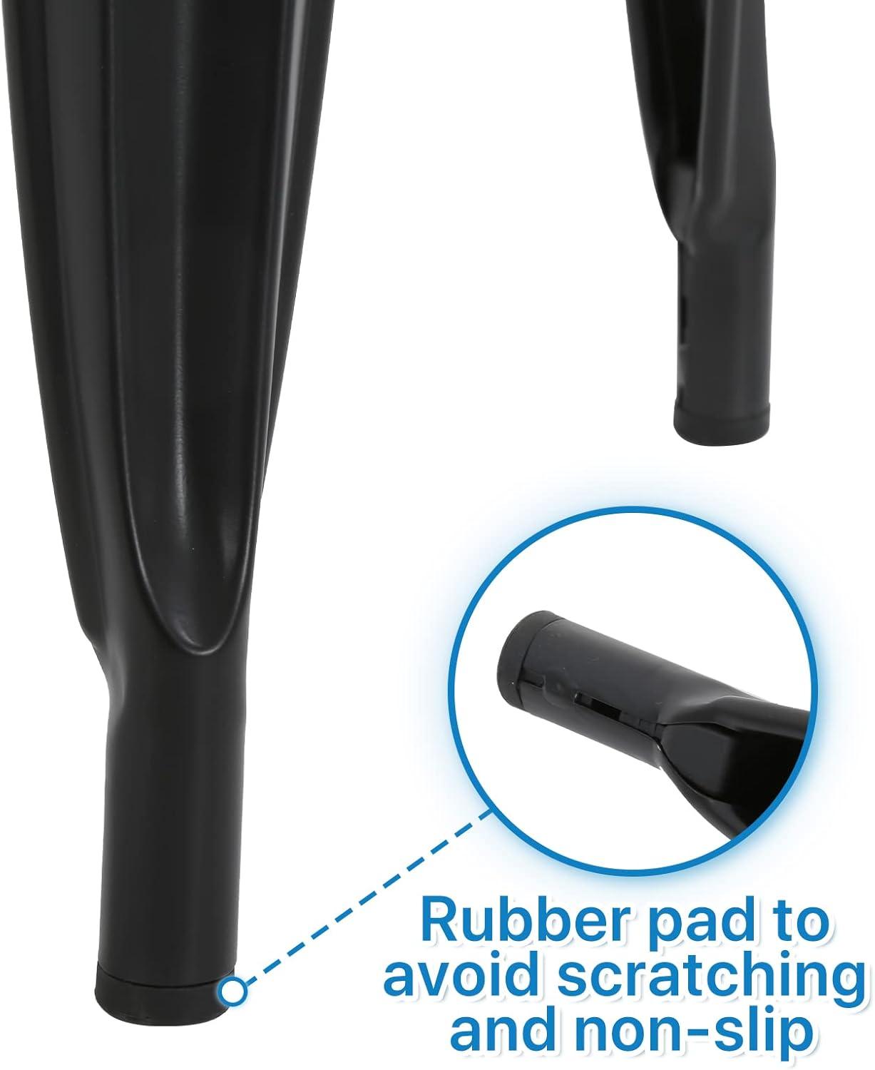 Metal Chairs Set of 4, Stackable Metal Patio Chairs 18 Inch Seat Height, Indoor/Outdoor Tolix Side Chair with Back, 330LBS Weight Capacity, Chic Kitchen Dining Chairs, Black