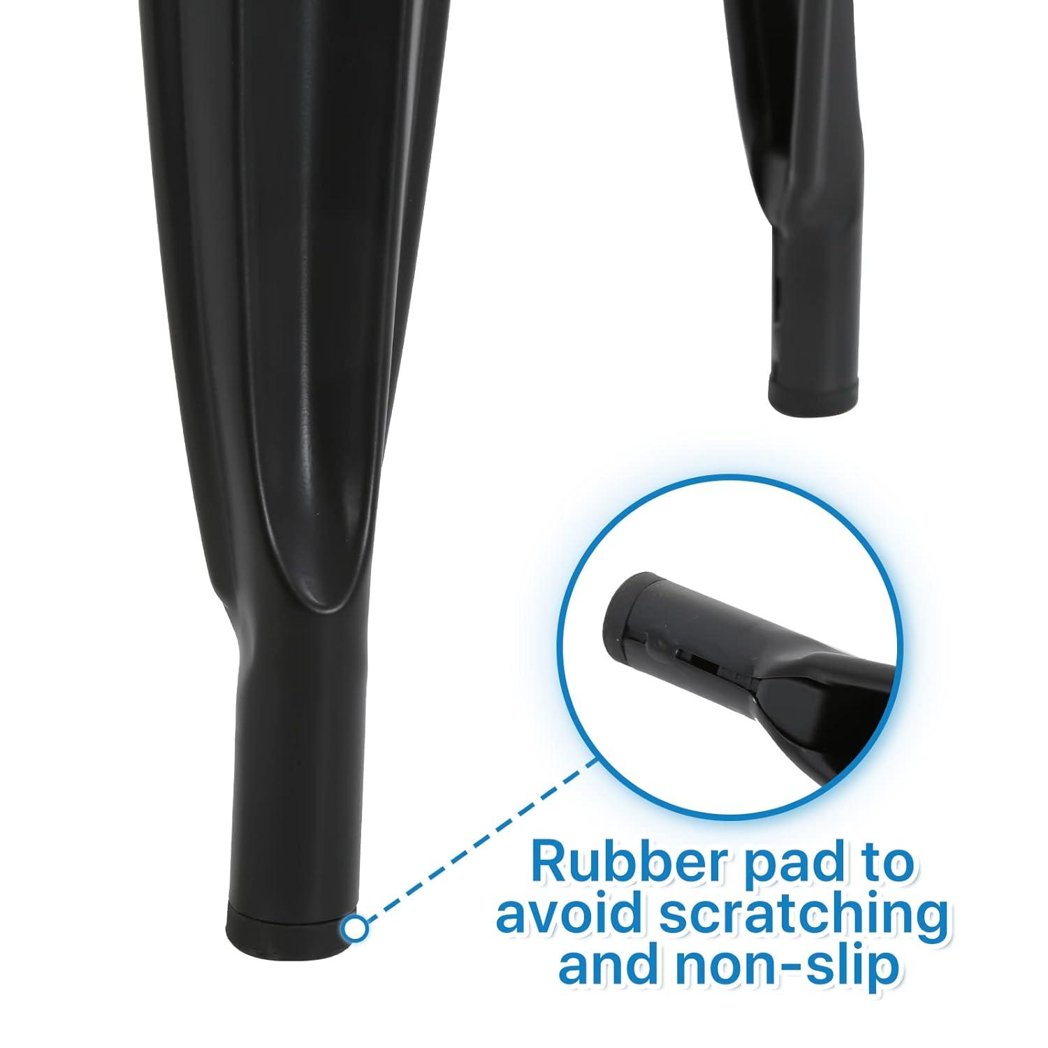 Metal Chairs Set of 4, Stackable Metal Patio Chairs 18 Inch Seat Height, Indoor/Outdoor Tolix Side Chair with Back, 330LBS Weight Capacity, Chic Kitchen Dining Chairs, Black