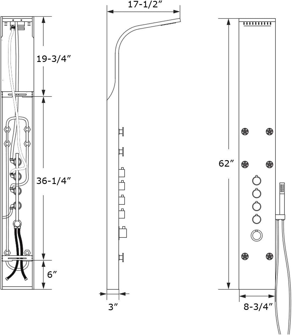 62'' Shower Panel with Adjustable Shower Head