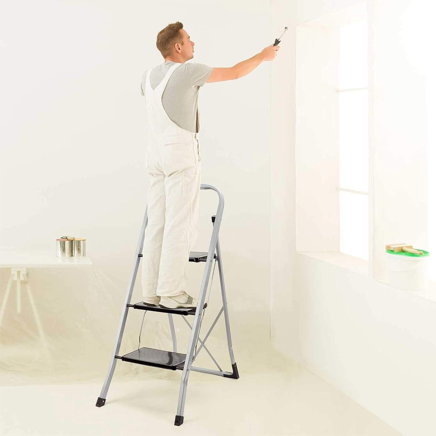 Delxo 3 - Step Steel Lightweight Folding Step Ladder