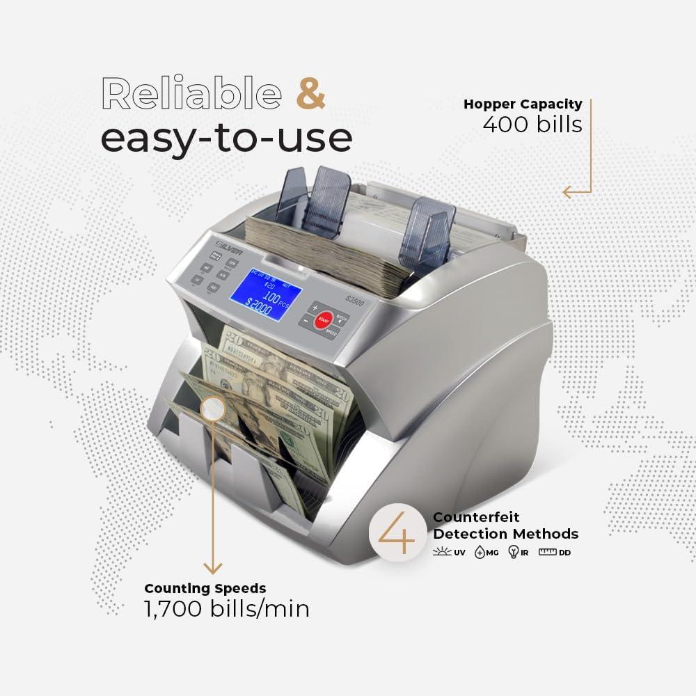 SILVER by AccuBANKER S3500 Flex Bill Counter (AB3500)