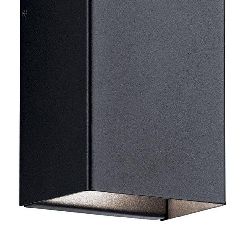 Kichler Walden 12" LED Outdoor Wall Light with Clear Tempered Glass With Inside Etch and Textured Black