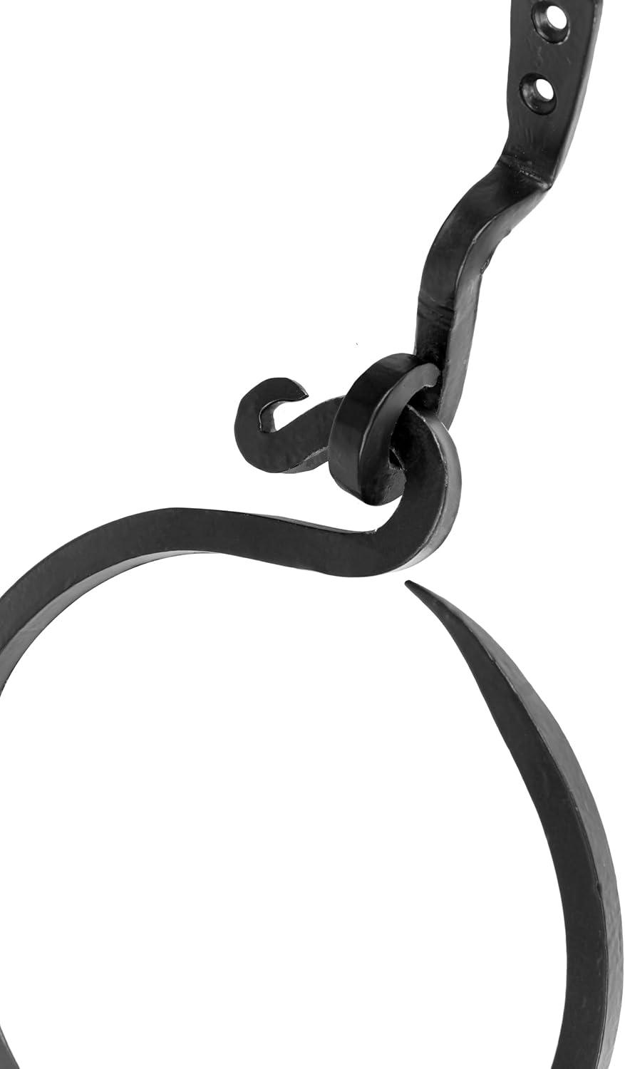 Stur De Hand Towel Holder Handmade Wrought Iron Wall Mount Ring Towel Holder Black