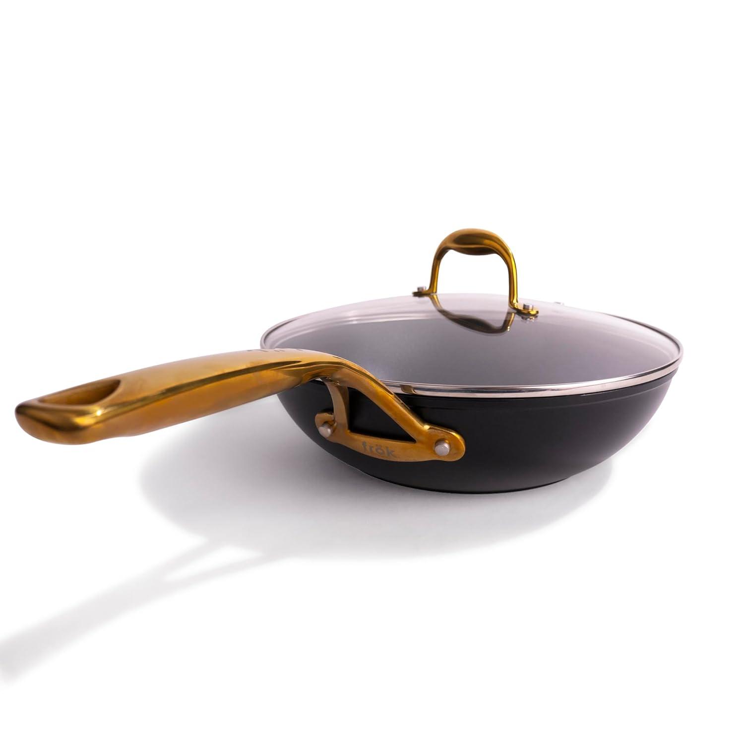 Frök Non-Stick Fry Pan Meets Wok With Lid, 11-Inch, Black & Silver