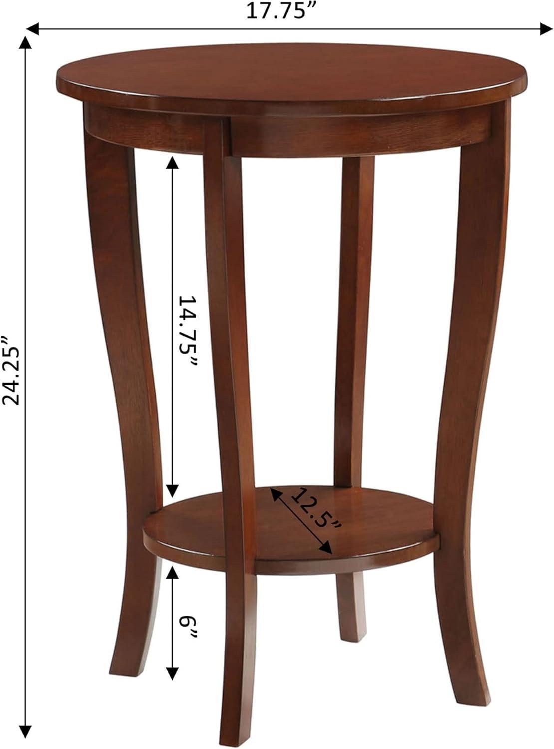 American Heritage Round End Table, Espresso