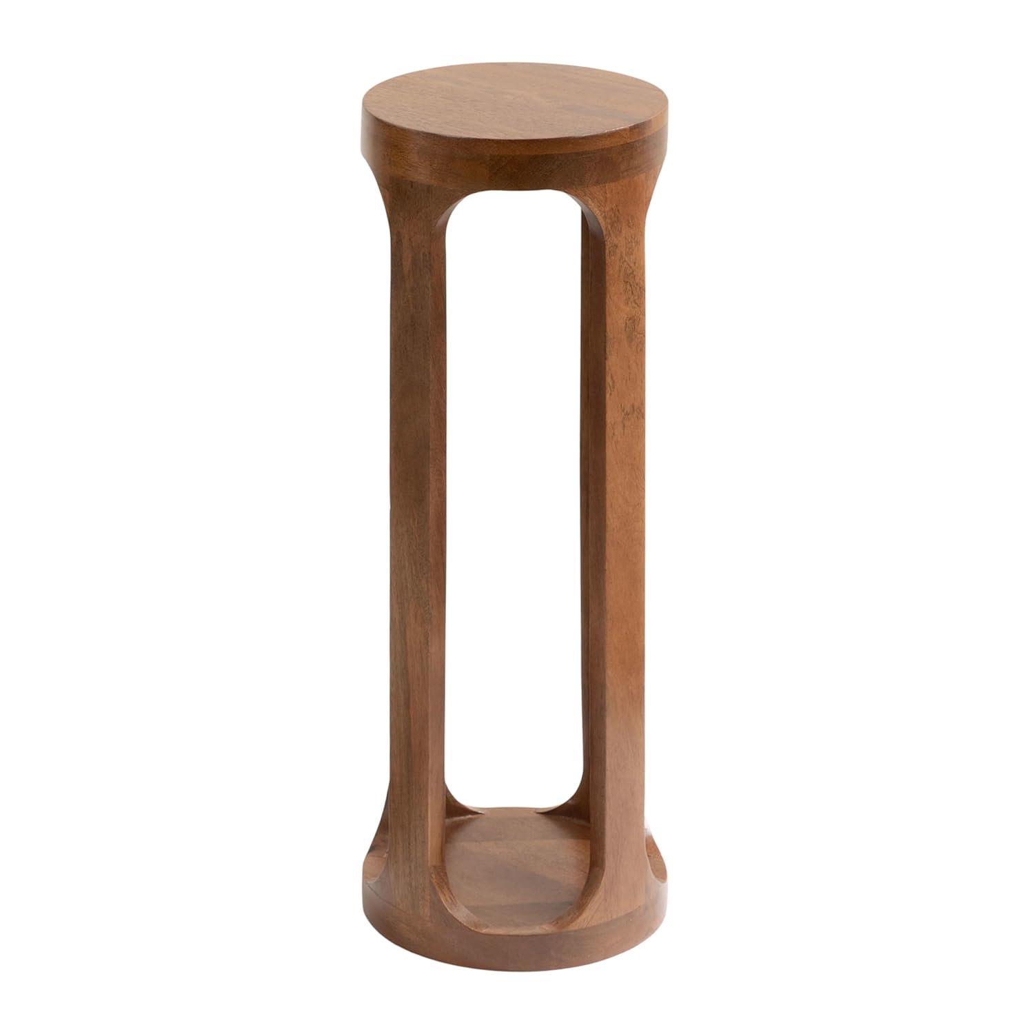 Kate and Laurel Dahl Wood Drink Table, 12x12x23, Walnut Brown