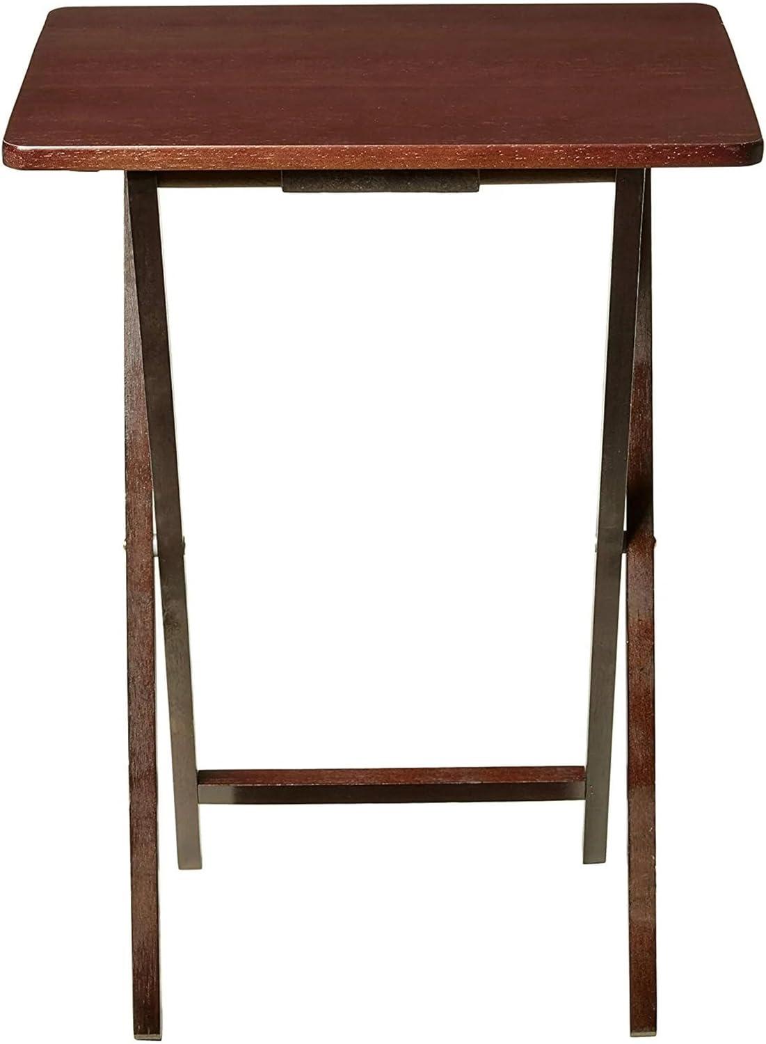 Mainstays Indoor Single Folding TV Tray Table - Walnut L 19 x  W 15 x H 26