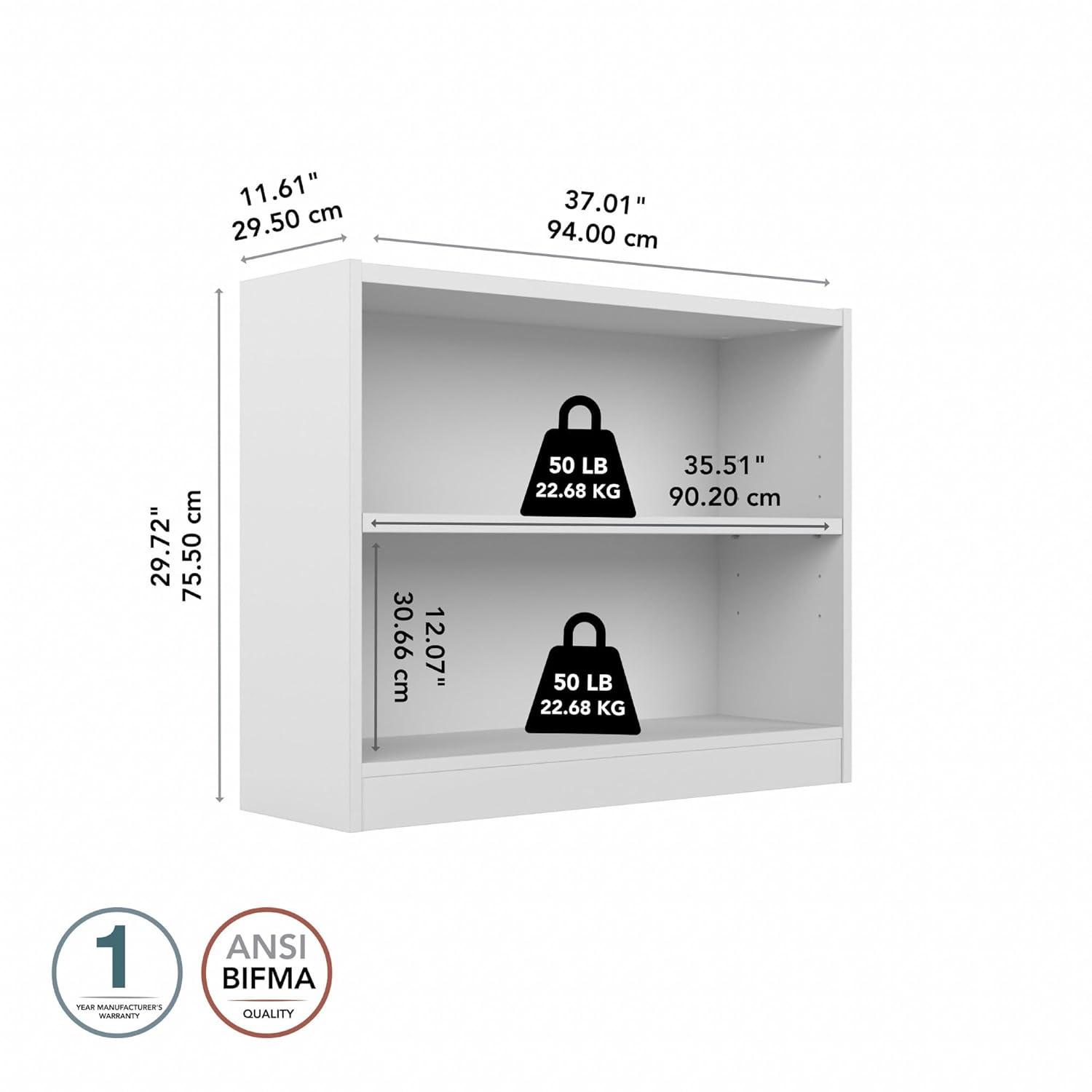 Bush Furniture Universal 5 Shelf Wood Bookcase in Pure White