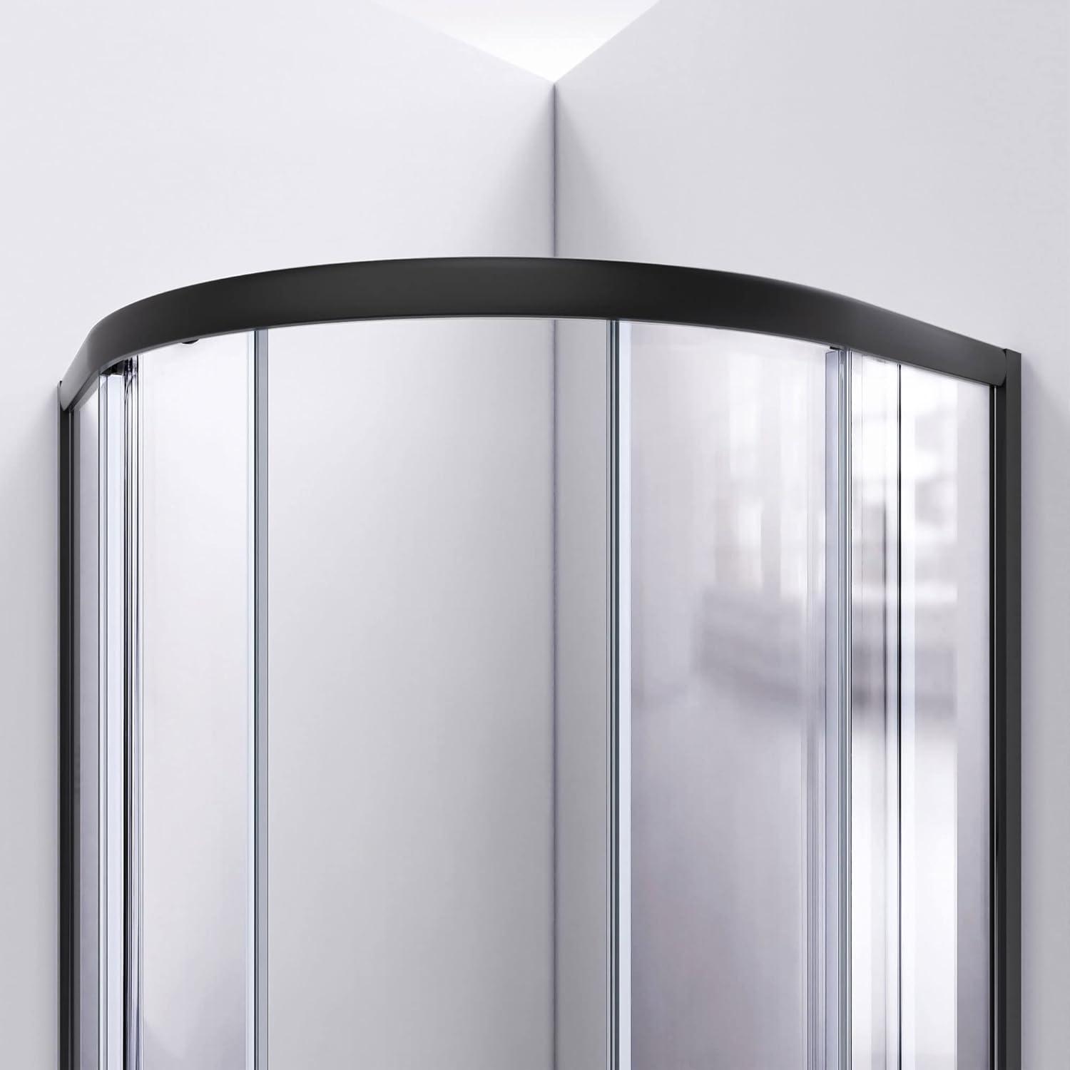 Prime 38" W x 38" D x 76.75" H Semi-Frameless Round Shower Enclosure with Base Included