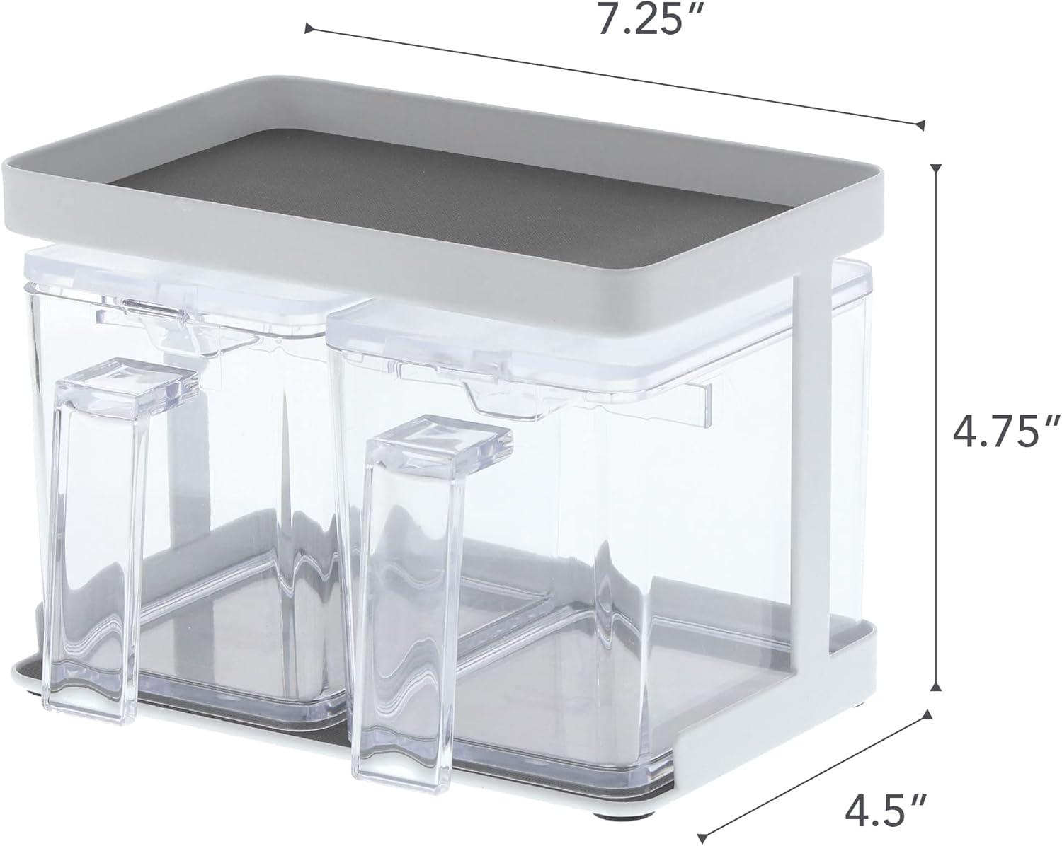 Tower Yamazaki Home Pantry Canisters With Rack, Kitchen Container Storage Organizer, Steel + Plastic