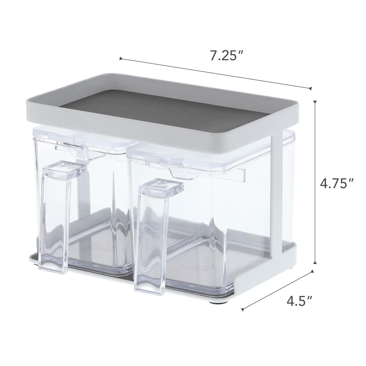 Tower Yamazaki Home Pantry Canisters With Rack, Kitchen Container Storage Organizer, Steel + Plastic