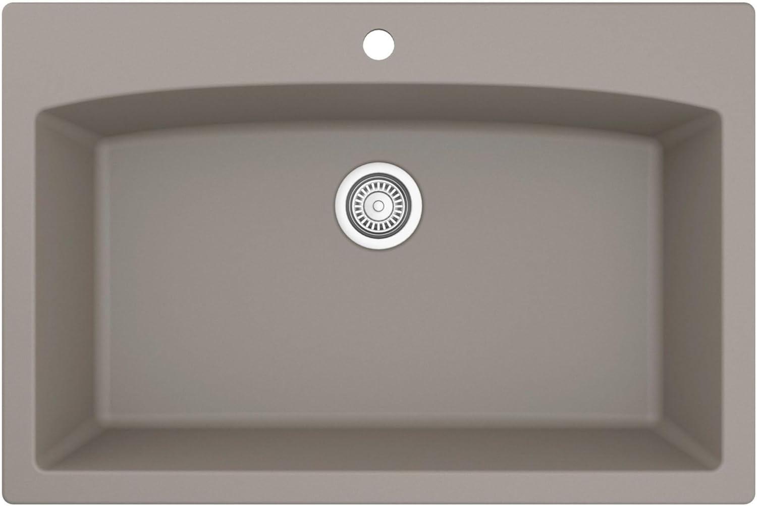 Karran Drop-in Quartz Composite 33'' X 22'' 1-Hole Single Bowl Kitchen Sink