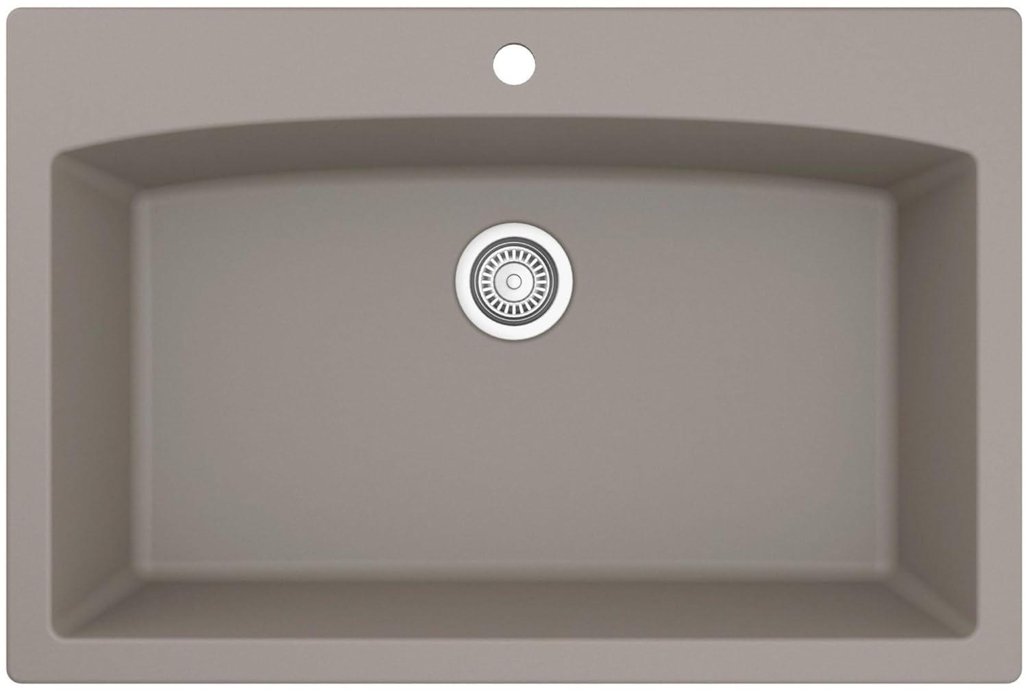 Karran Drop-in Quartz Composite 33'' X 22'' 1-Hole Single Bowl Kitchen Sink