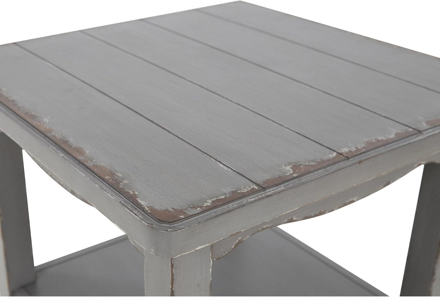 Signature Design by Ashley Traditional Charina End Table, Antique Gray