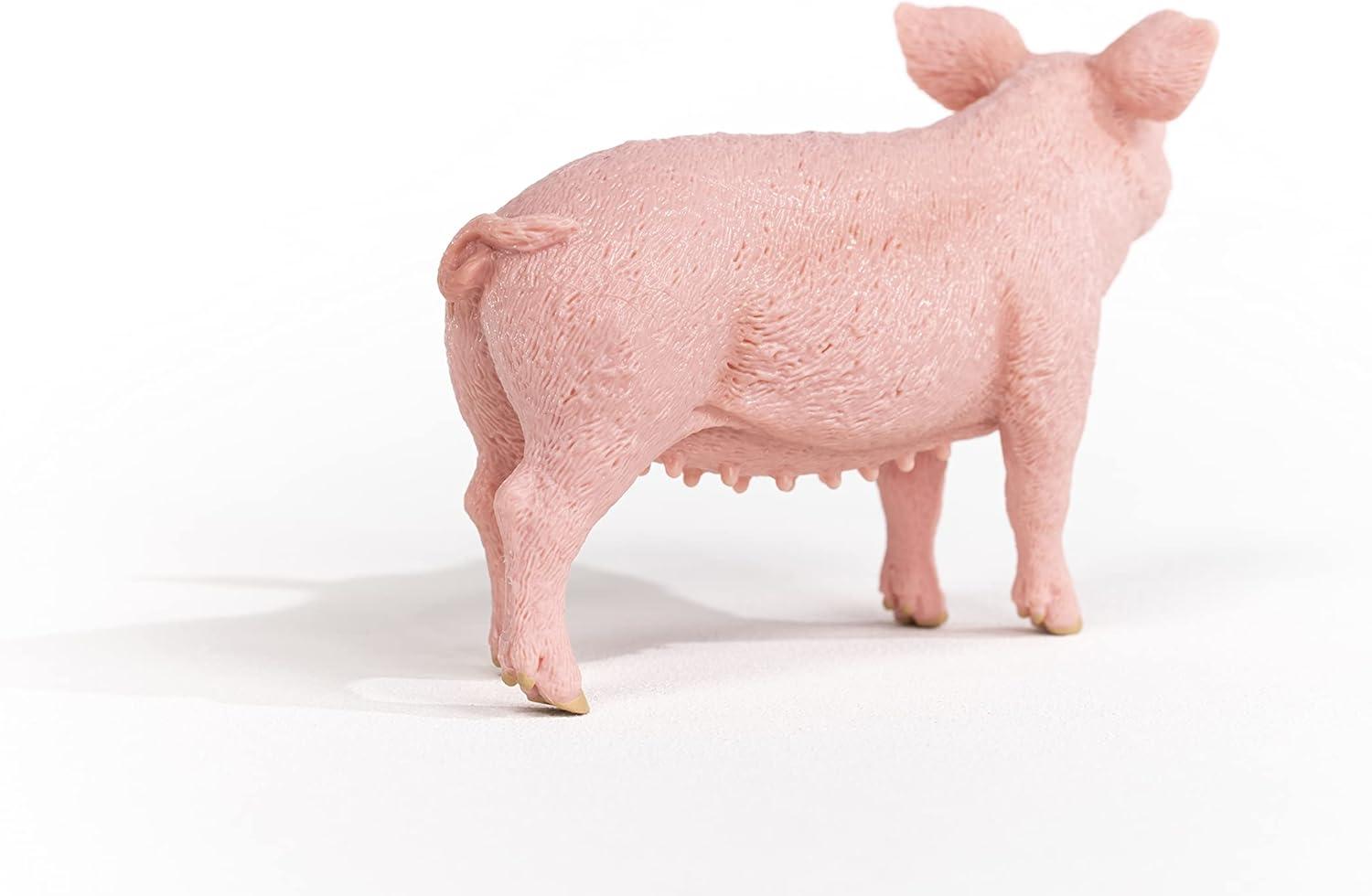Realistic Pink Farm Animal Pig Toy Figurine