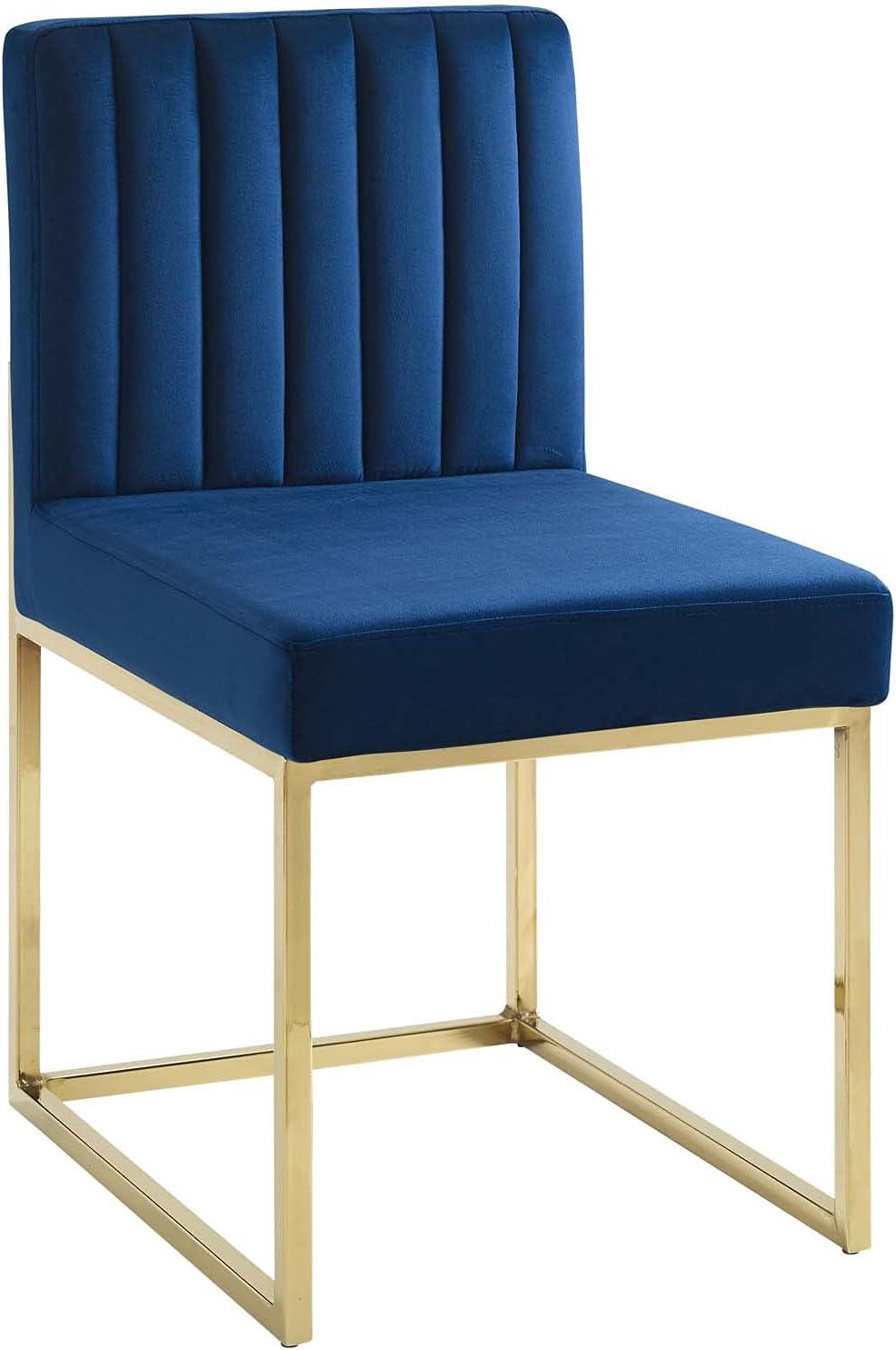 Modway Carriage Channel Tufted Sled Base Performance Velvet Dining Chair