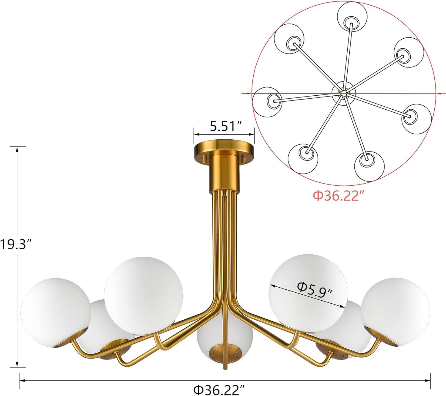 Glass Semi Flush Mount