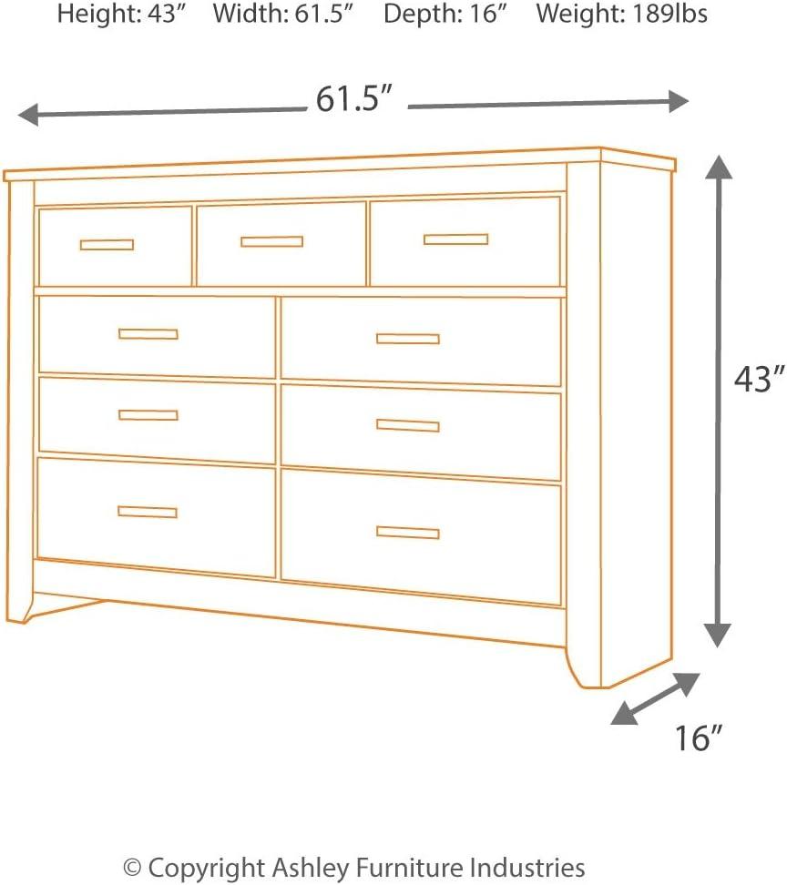 Gray Transitional 7-Drawer Dresser with Mirror