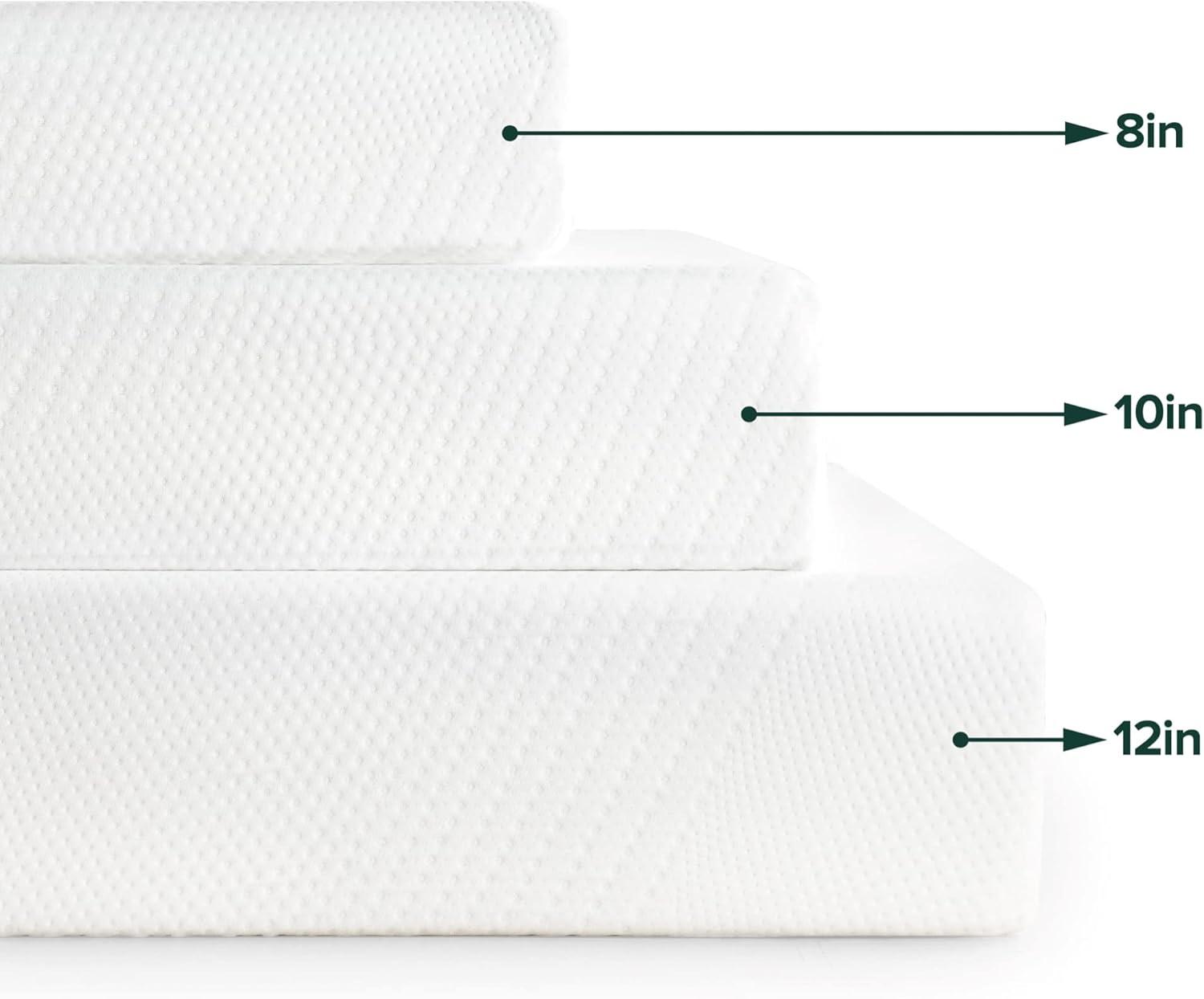 Twin 10-Inch White Memory Foam Mattress with Fabric Cover