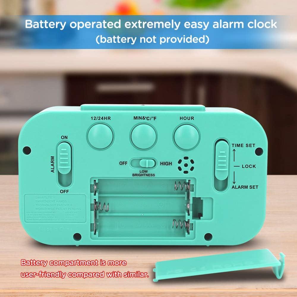 Mint Digital Alarm Clock with Indoor Temperature Display