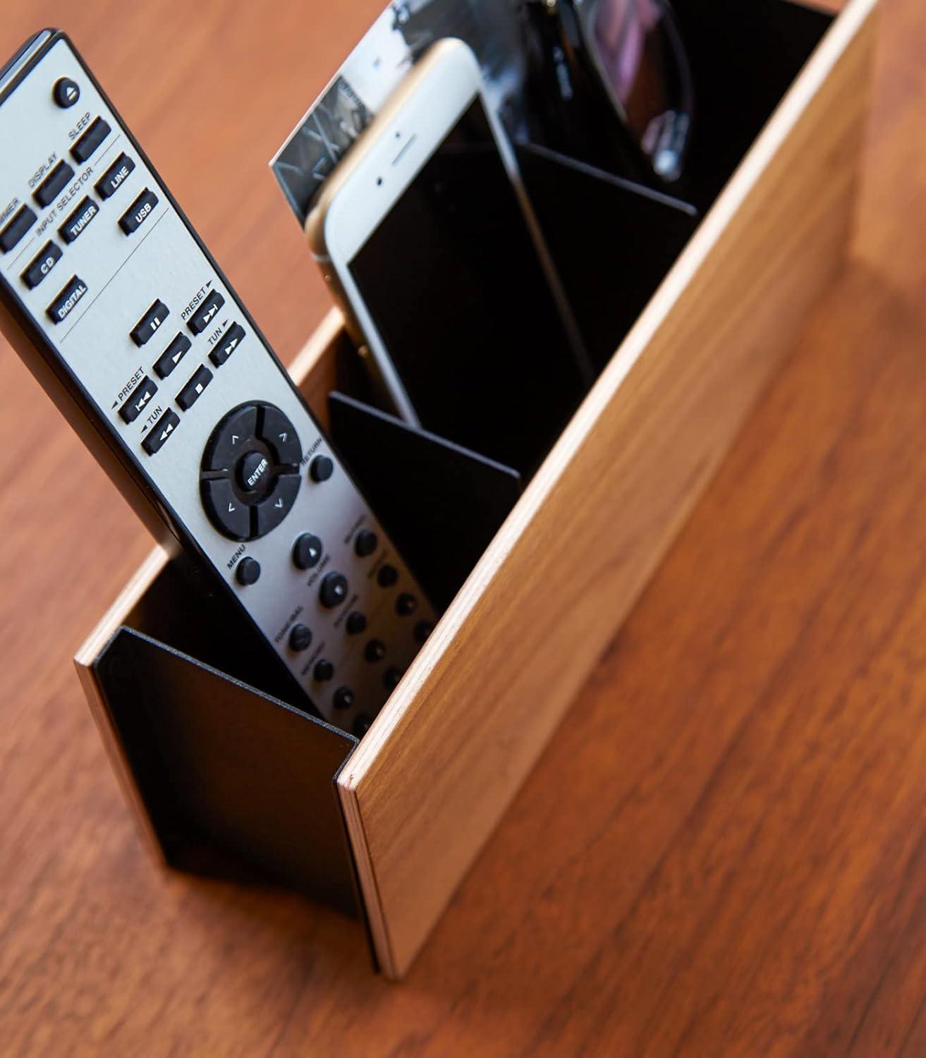 Yamazaki Home Yamazaki Home Desk Organizer - Tv Remote Control And Pen Holder, Steel + Wood