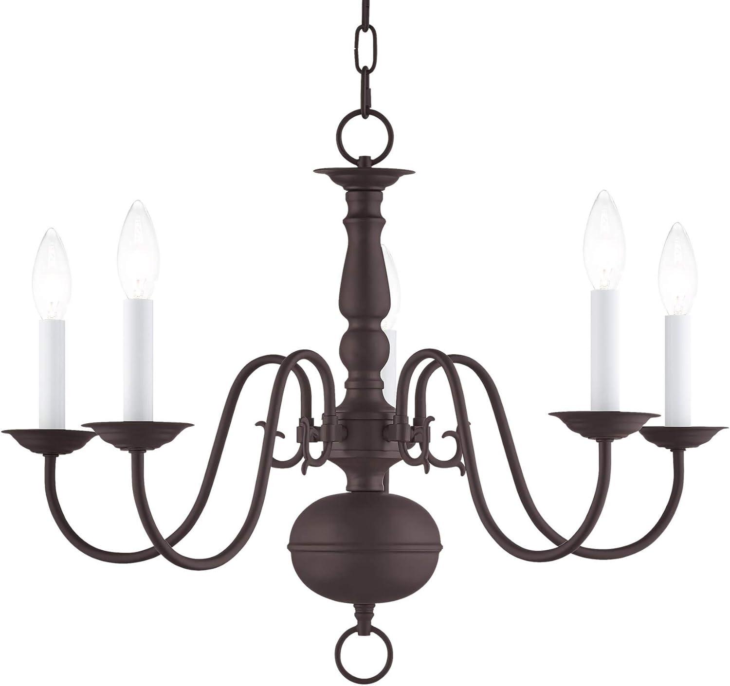 Elegant Williamsburgh 5-Light Bronze Steel Chandelier