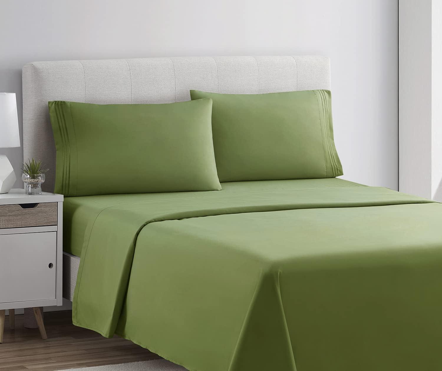 Calla Green Queen Organic Cotton Microfiber Deep Pocket Sheet Set