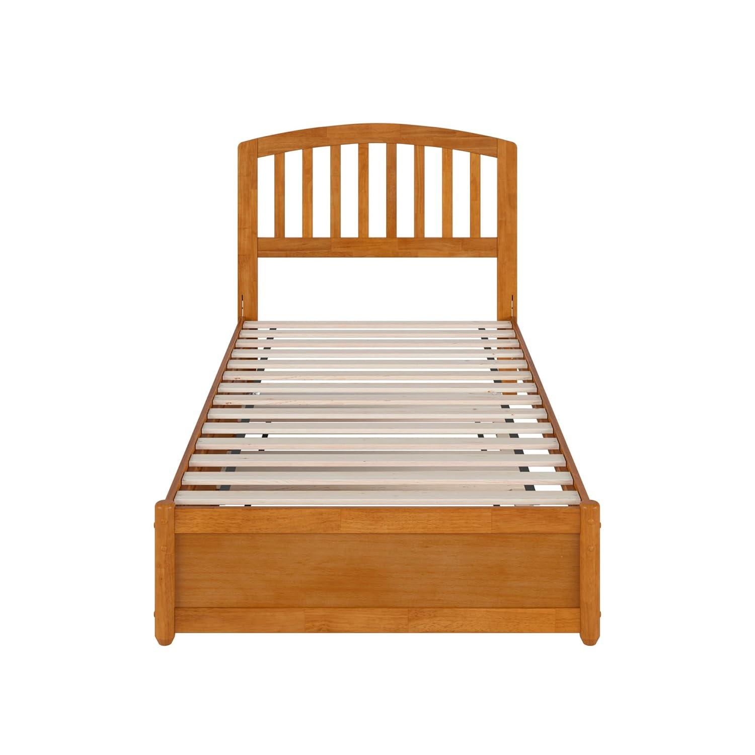 Lucia Twin XL Wood Platform Bed with Panel Footboard & Twin XL Trundle in White