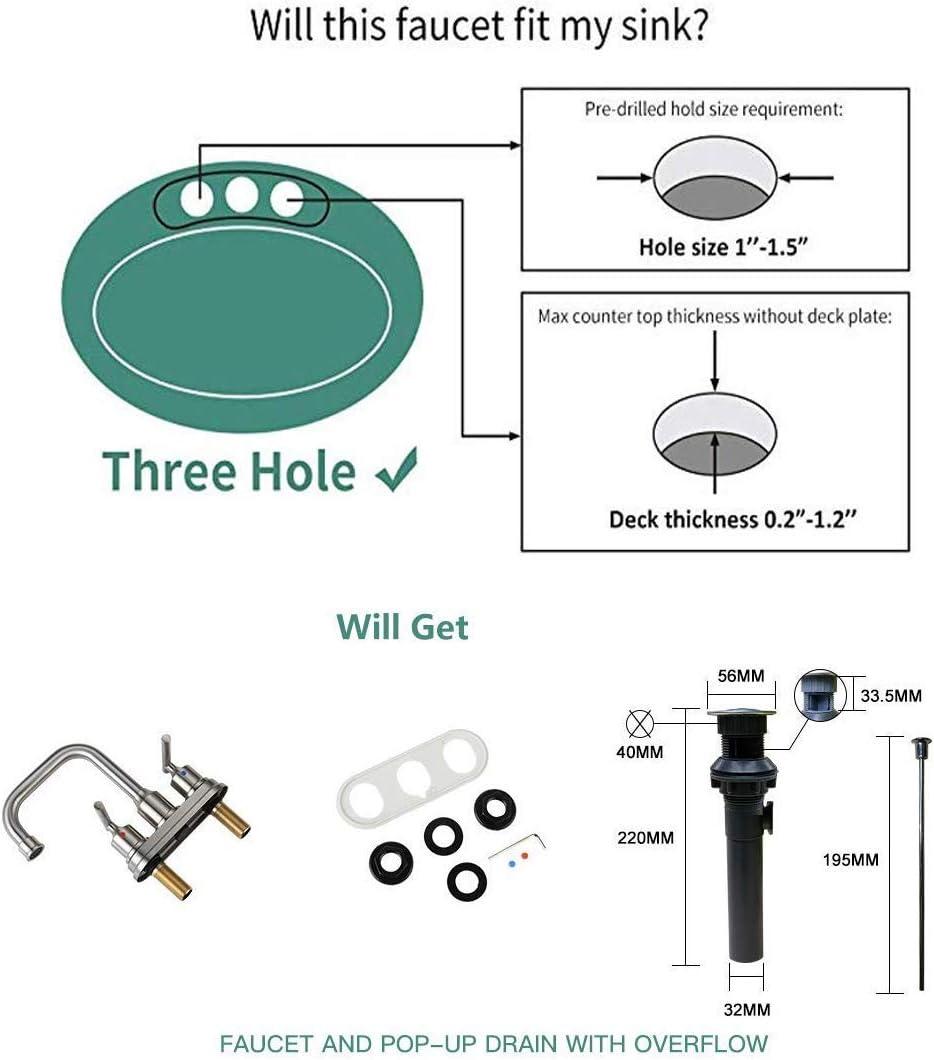 Centerset 2-handle Bathroom Faucet with Drain Assembly