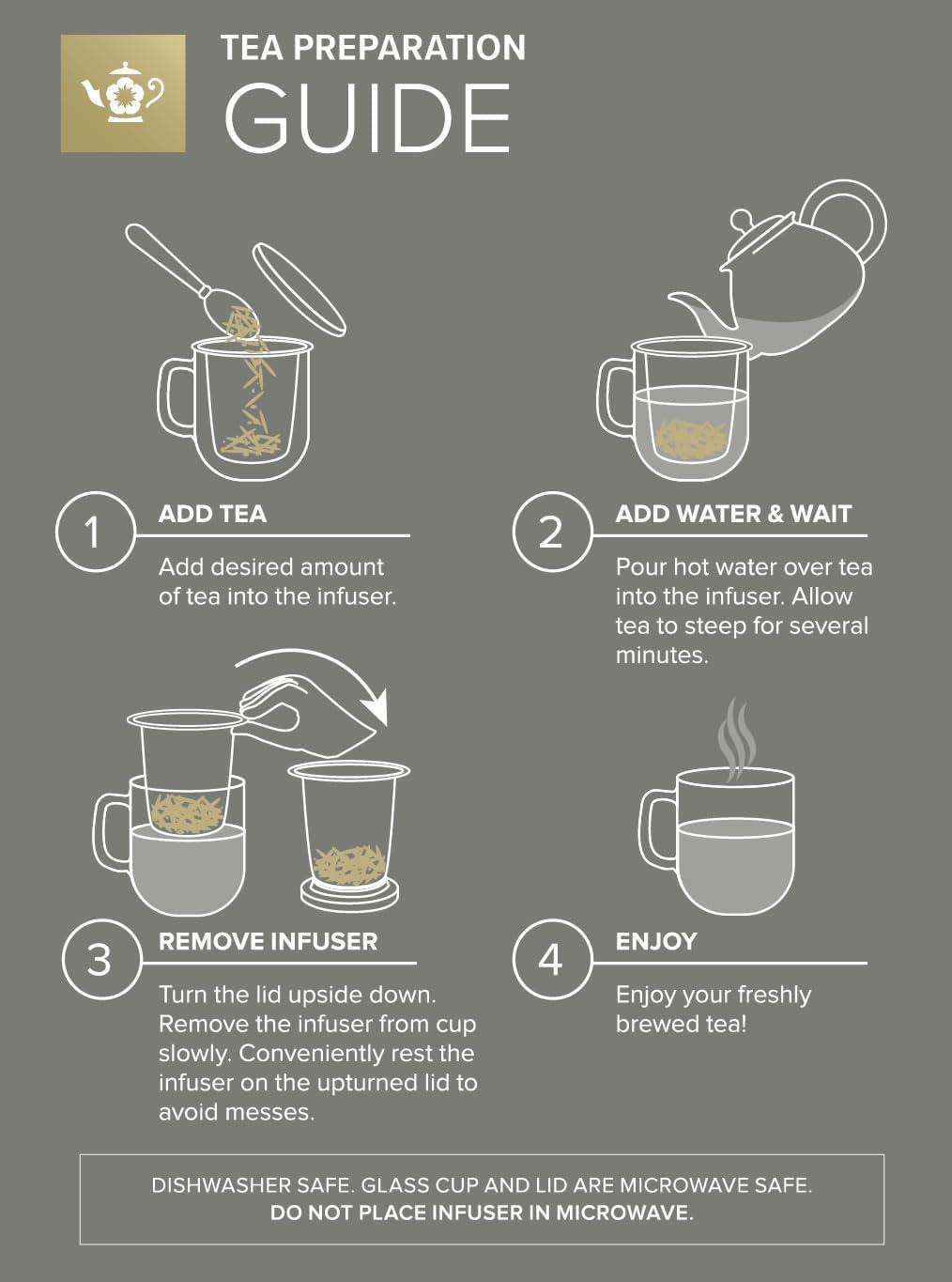 Teabloom Solista Single-Serve Tea Maker - Glass Mug with Infuser and Lid