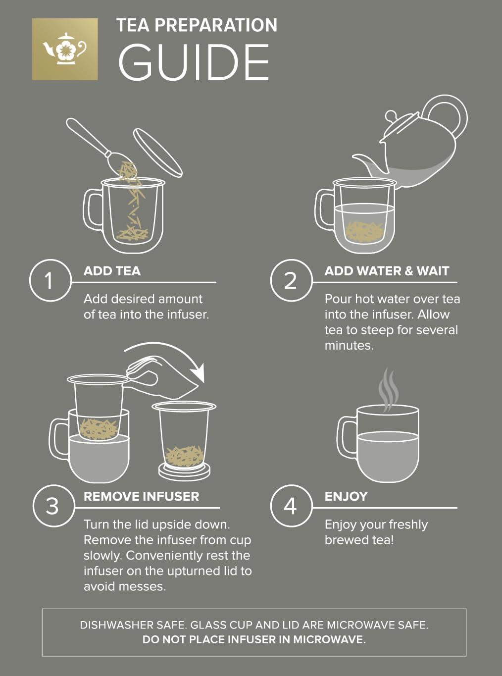 Teabloom Solista Single-Serve Tea Maker - Glass Mug with Infuser and Lid