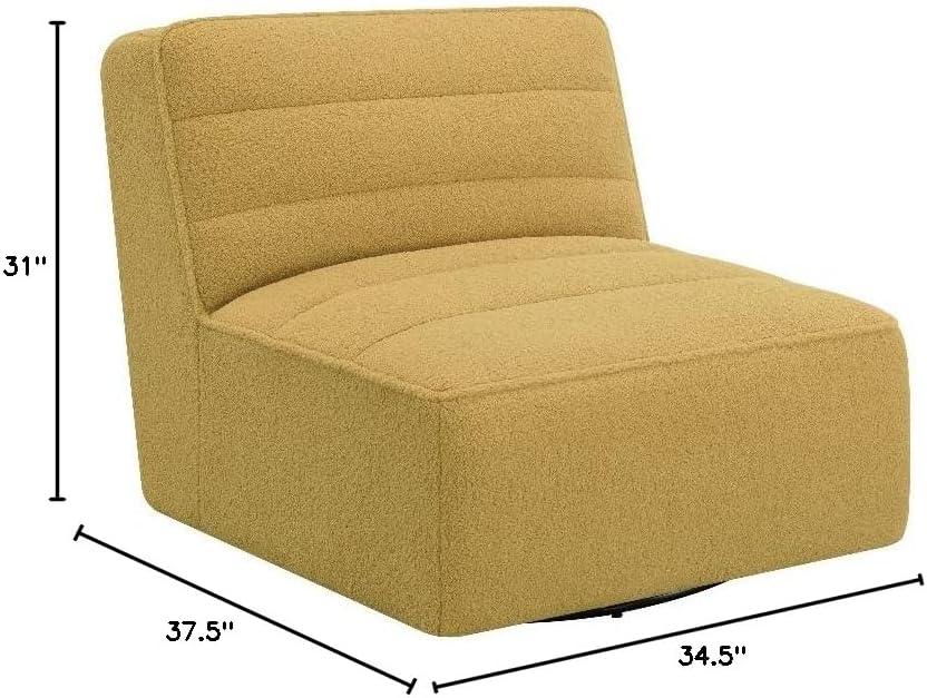 Coaster Modern Faux Leather Upholstered Swivel Chair in Mustard