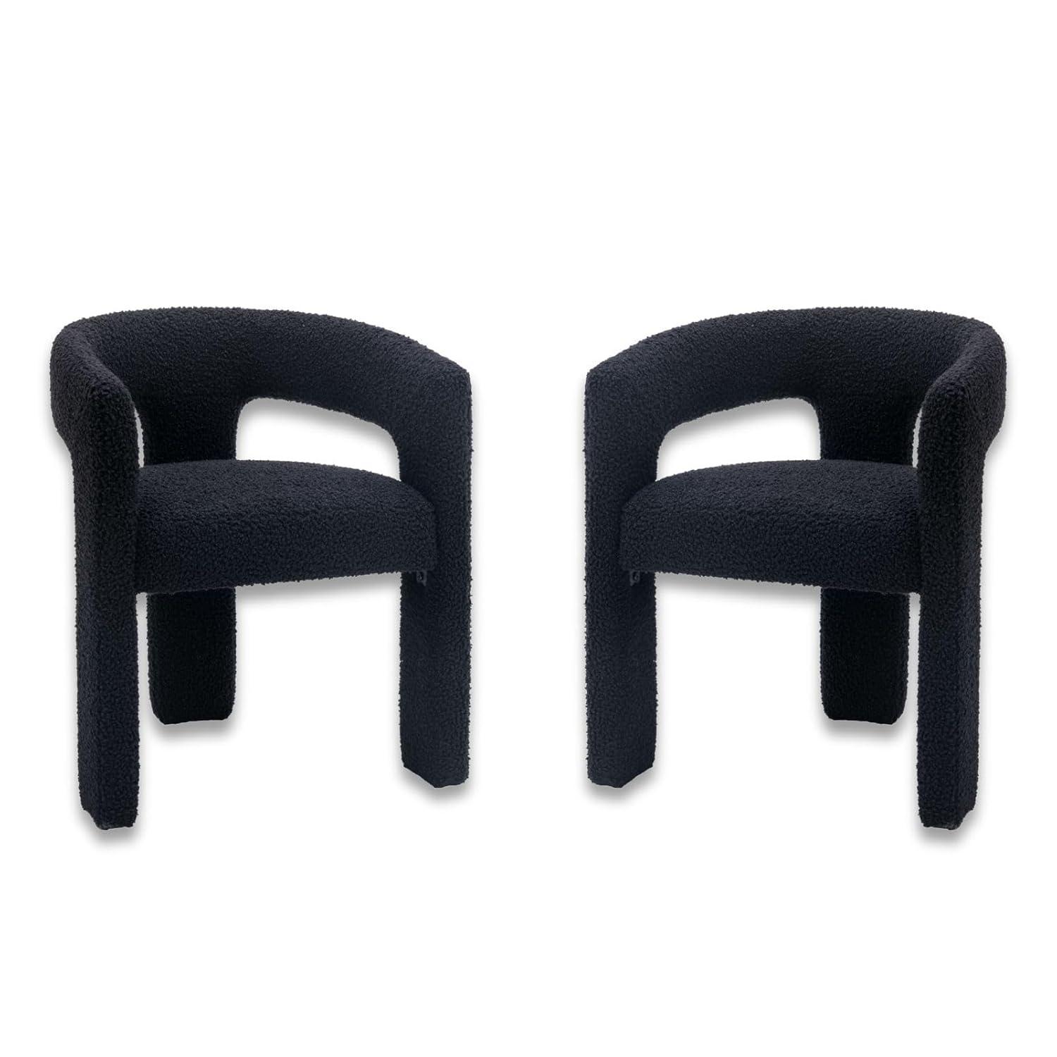 wahson office chair Modern Dining Chairs Barrel Dining Chair Upholstered Dining Room Chair with Arm Comfy Accent Side Chair for Dining Room/Living Room (Set of 2)