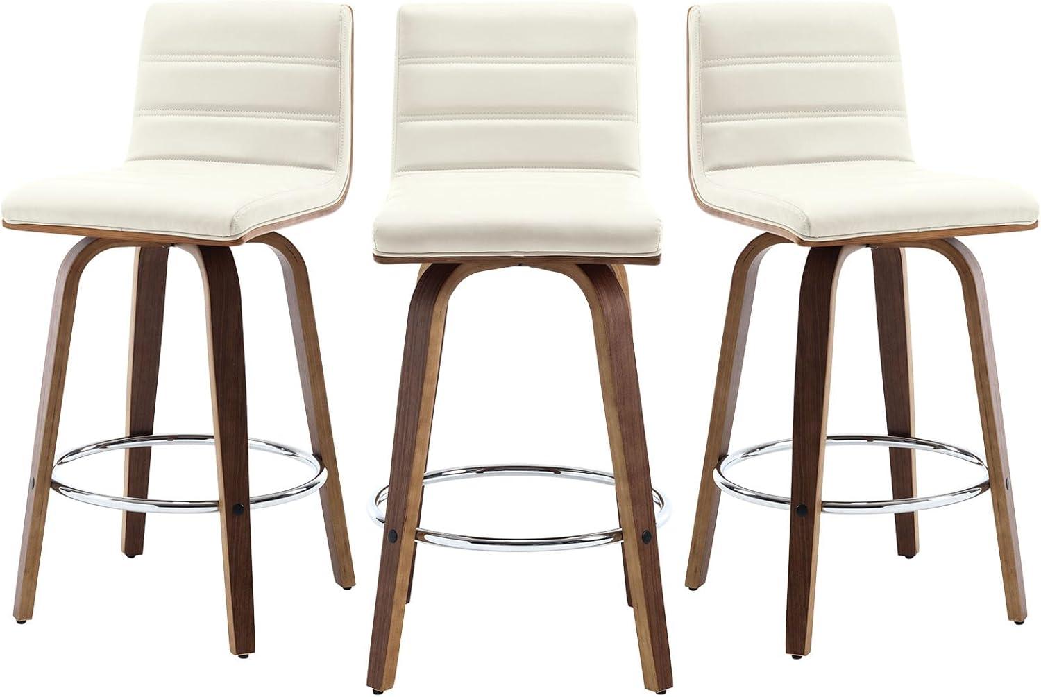 Upholstered  Swivel Counter & Bar Stool (Set of 3)