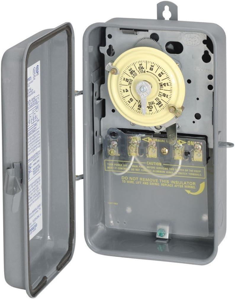 Gray Metal Indoor/Outdoor Mechanical Timer Switch