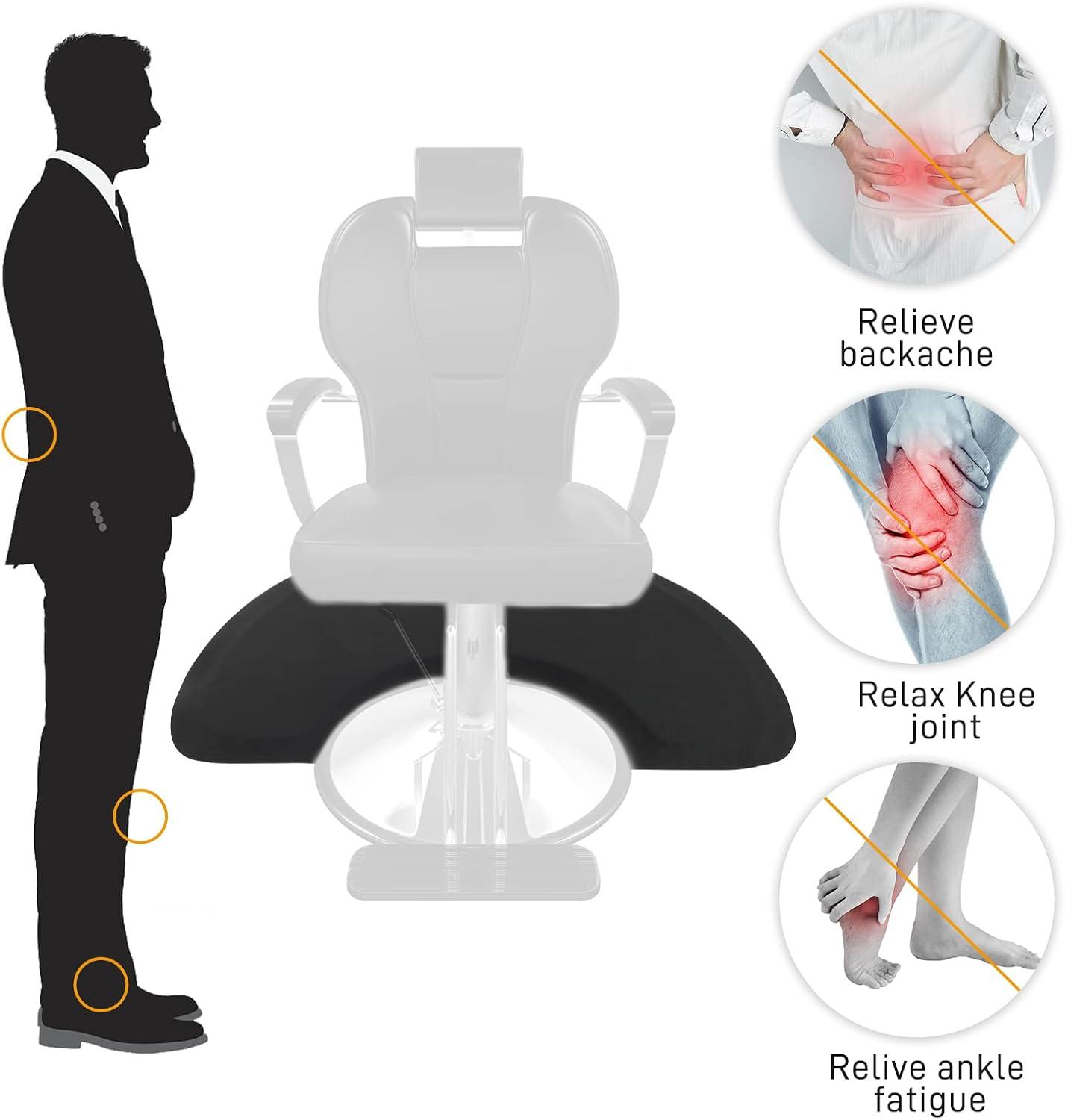 Goujxcy 3′x4.5′x1/2" Thick Anti Fatigue Salon Chair Mat for Hair Stylist, Comfort Beauty Salon Floor Mats Hair Salon Chair Mat for Barbershop Beauty Styling Chair (Semi Circle 1)