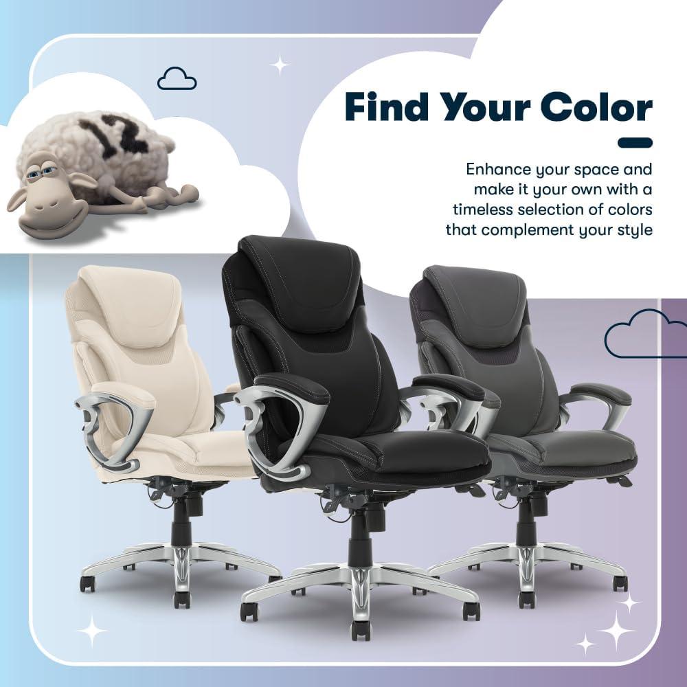 Serta Bryce Executive Office Chair with Patented AIR Lumbar Technology and Layered Body Pillows