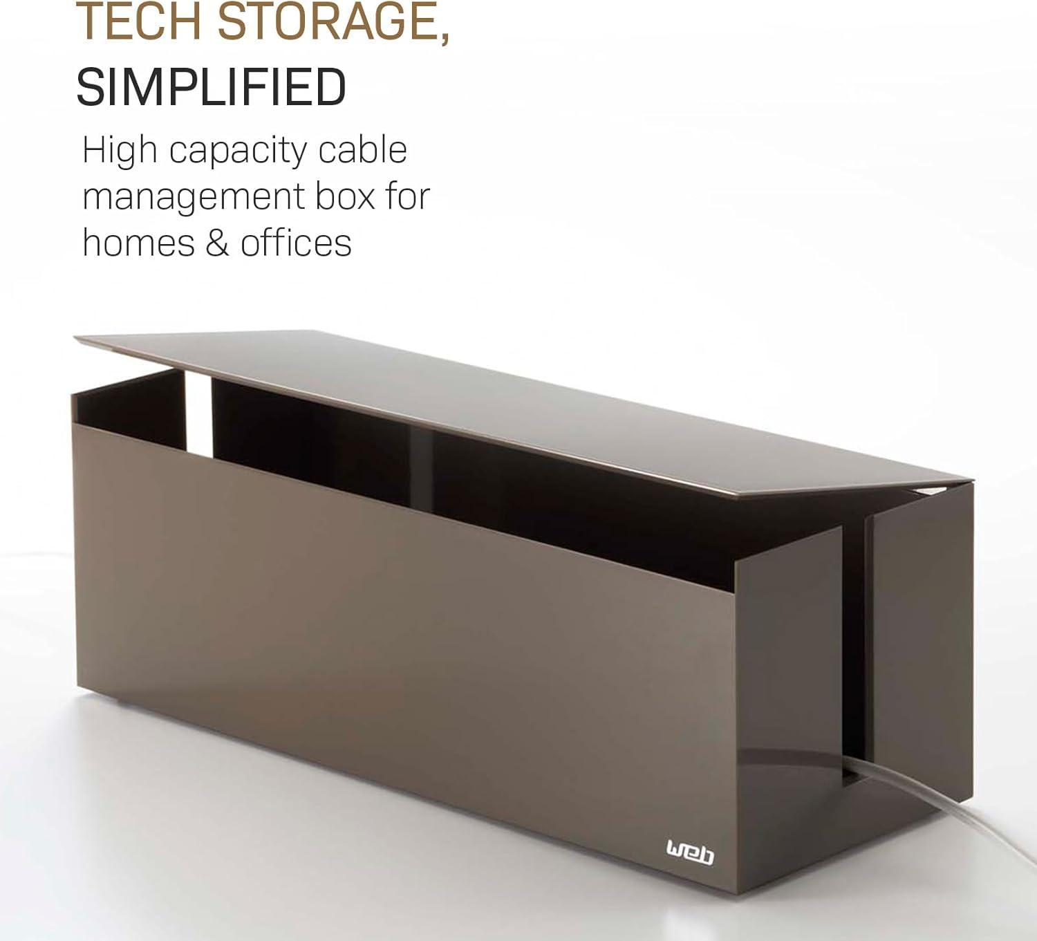 Yamazaki Home Yamazaki Home Cable Box - Outlet Cord Storage Organizer, Cover Protector, Anti-Slip Rubber Feet