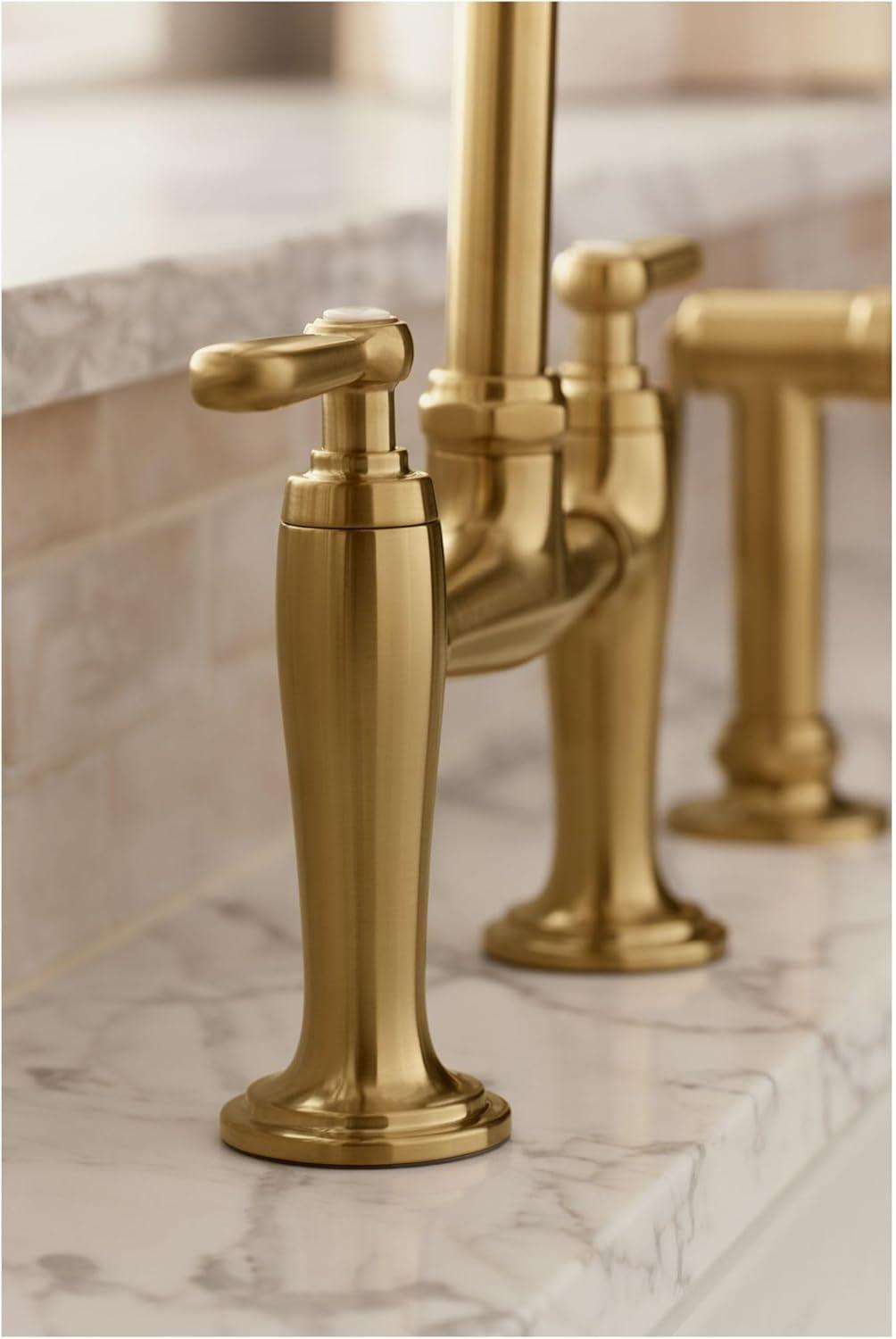 Edalyn by Studio McGee Two-Hole Bridge Kitchen Sink Faucet with Side Sprayer