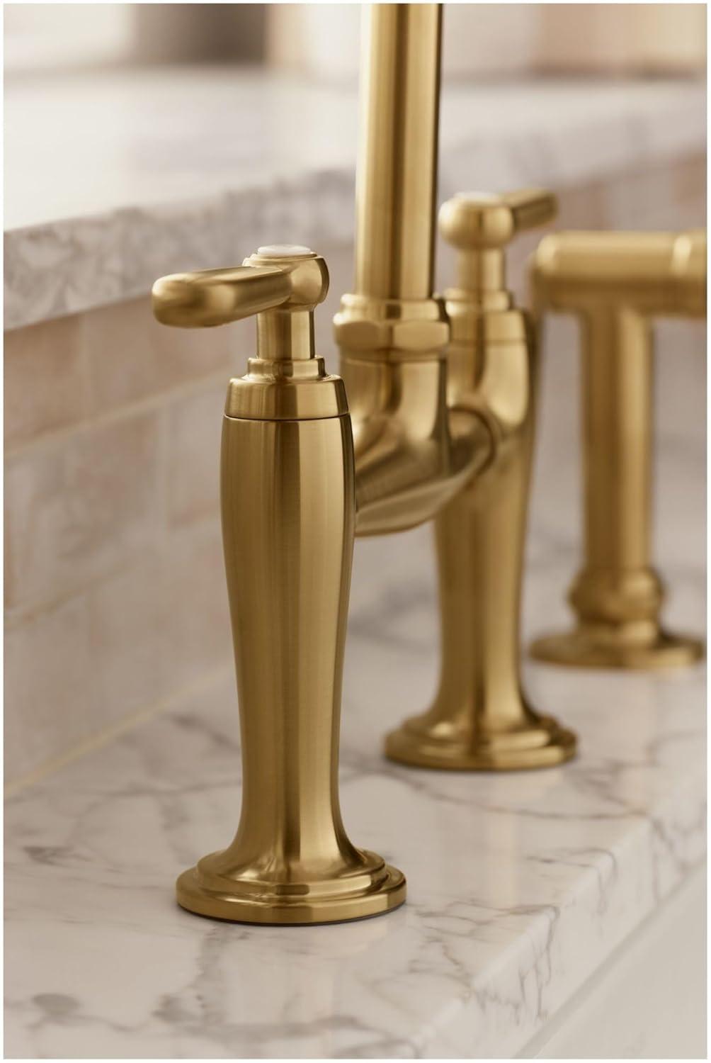 Edalyn by Studio McGee Two-Hole Bridge Kitchen Sink Faucet with Side Sprayer