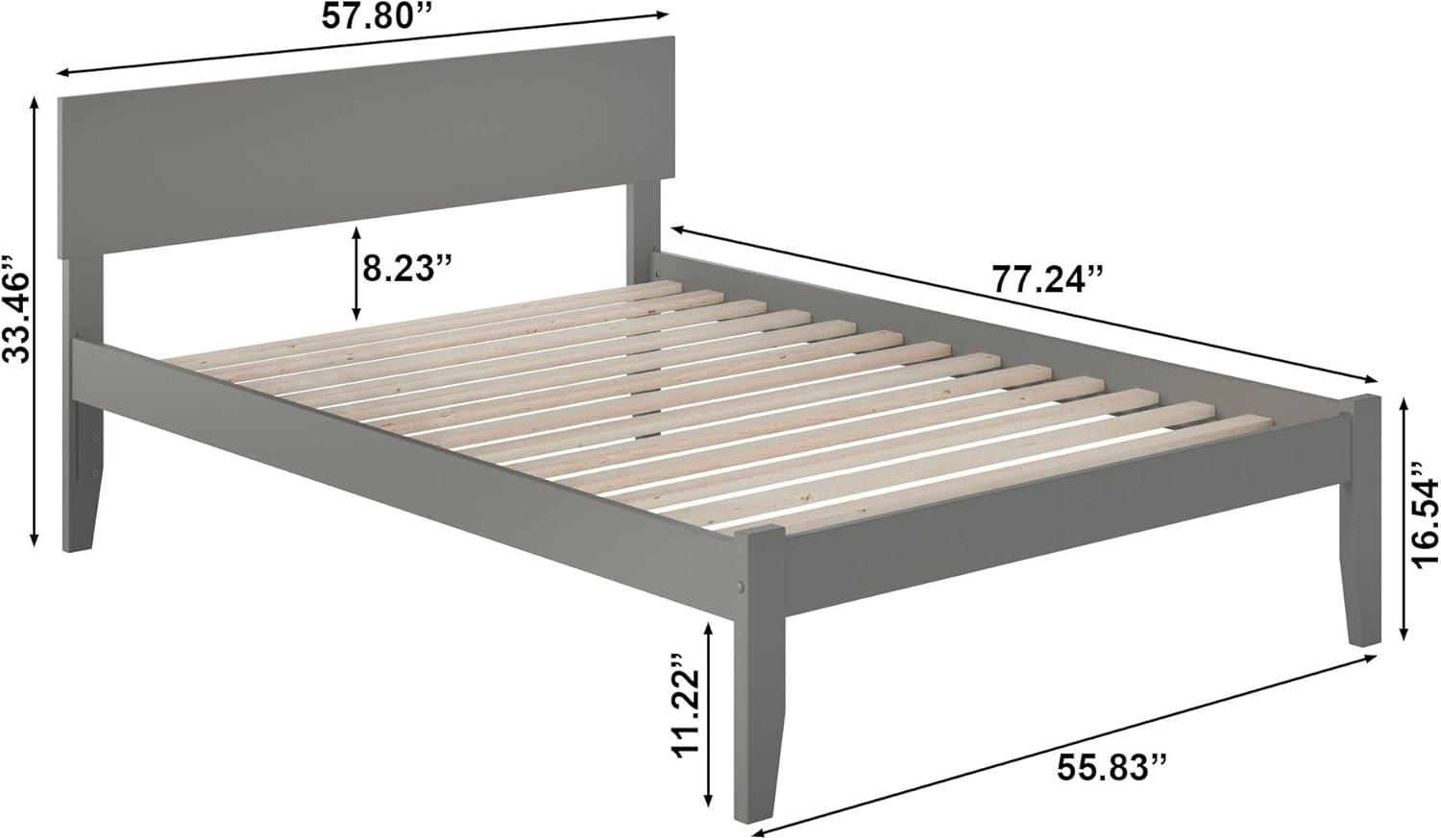 AFI Furnishings Orlando Full Traditional Bed with Open Footboard and Turbo Charger in Grey