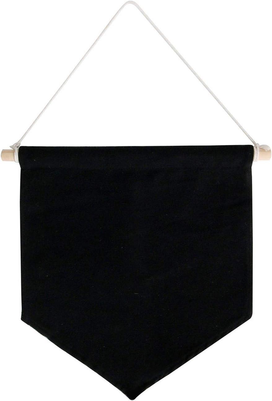 Pin Display Pennant Banner Enamel Lapel Pin Badge Flag Plain Blank Canvas Wall Banner(Black/ )
