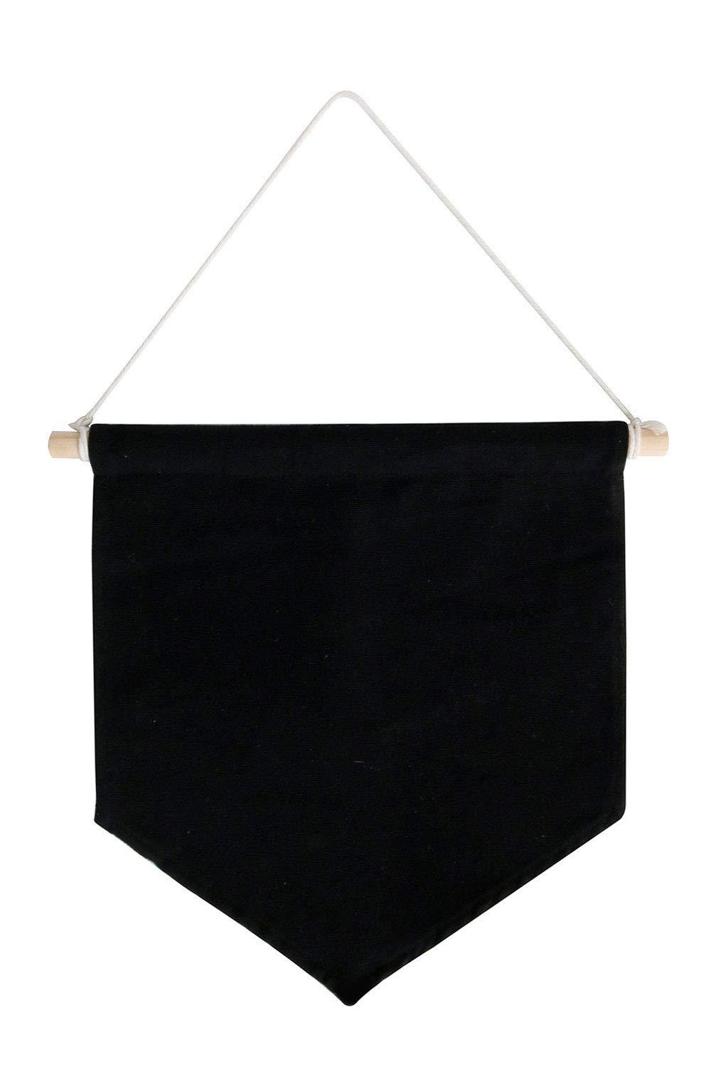 Pin Display Pennant Banner Enamel Lapel Pin Badge Flag Plain Blank Canvas Wall Banner(Black/ )