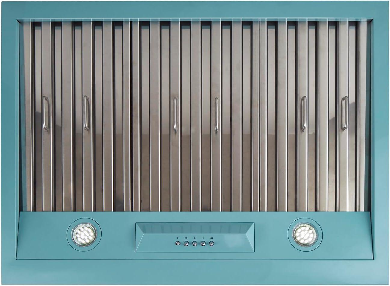 Classic Retro 30" 700 CFM Ducted Under Cabinet Range Hood with Stainless Steel Baffles and Light