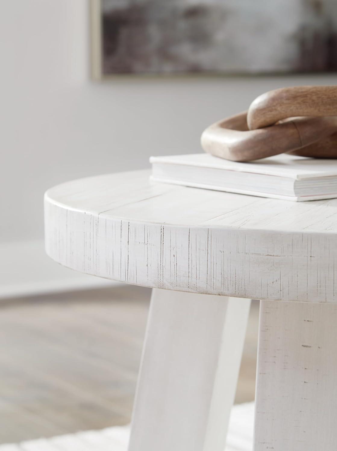 Signature Design by Ashley Jallison End Round Top Table, Off-White