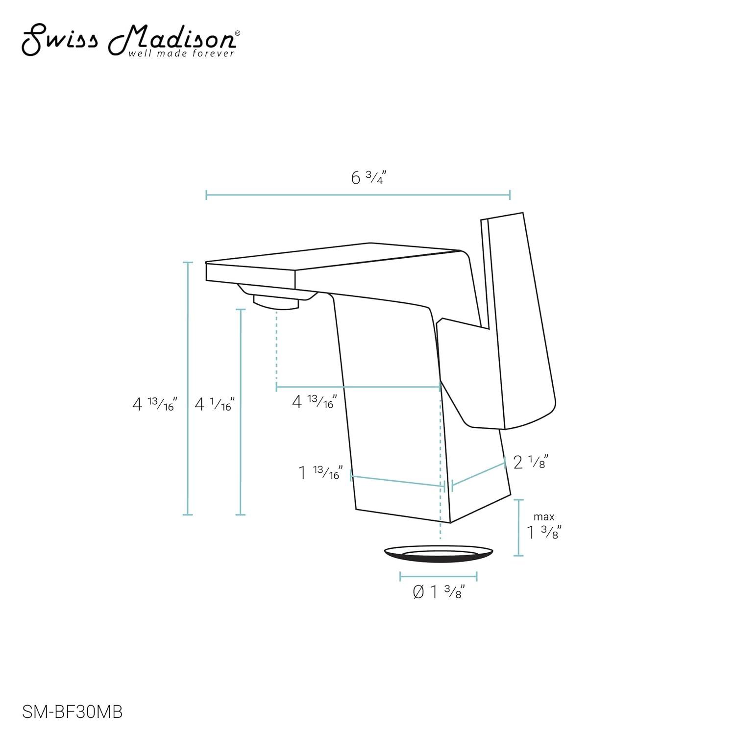 Carre Single Hole, Single-Handle, Bathroom Faucet